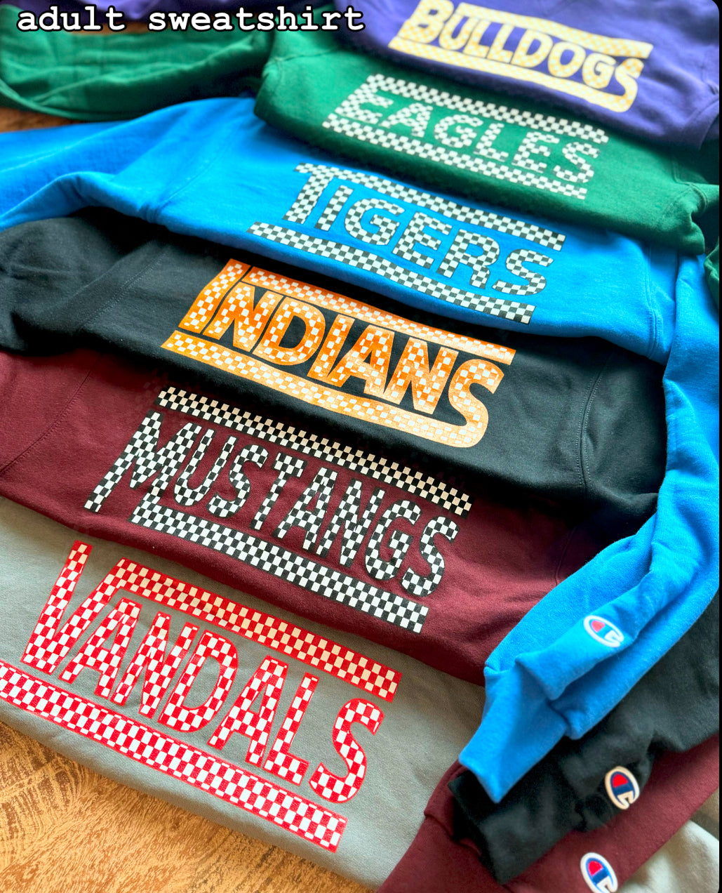 Checkered Martin's Mill Mustangs Spirit Wear