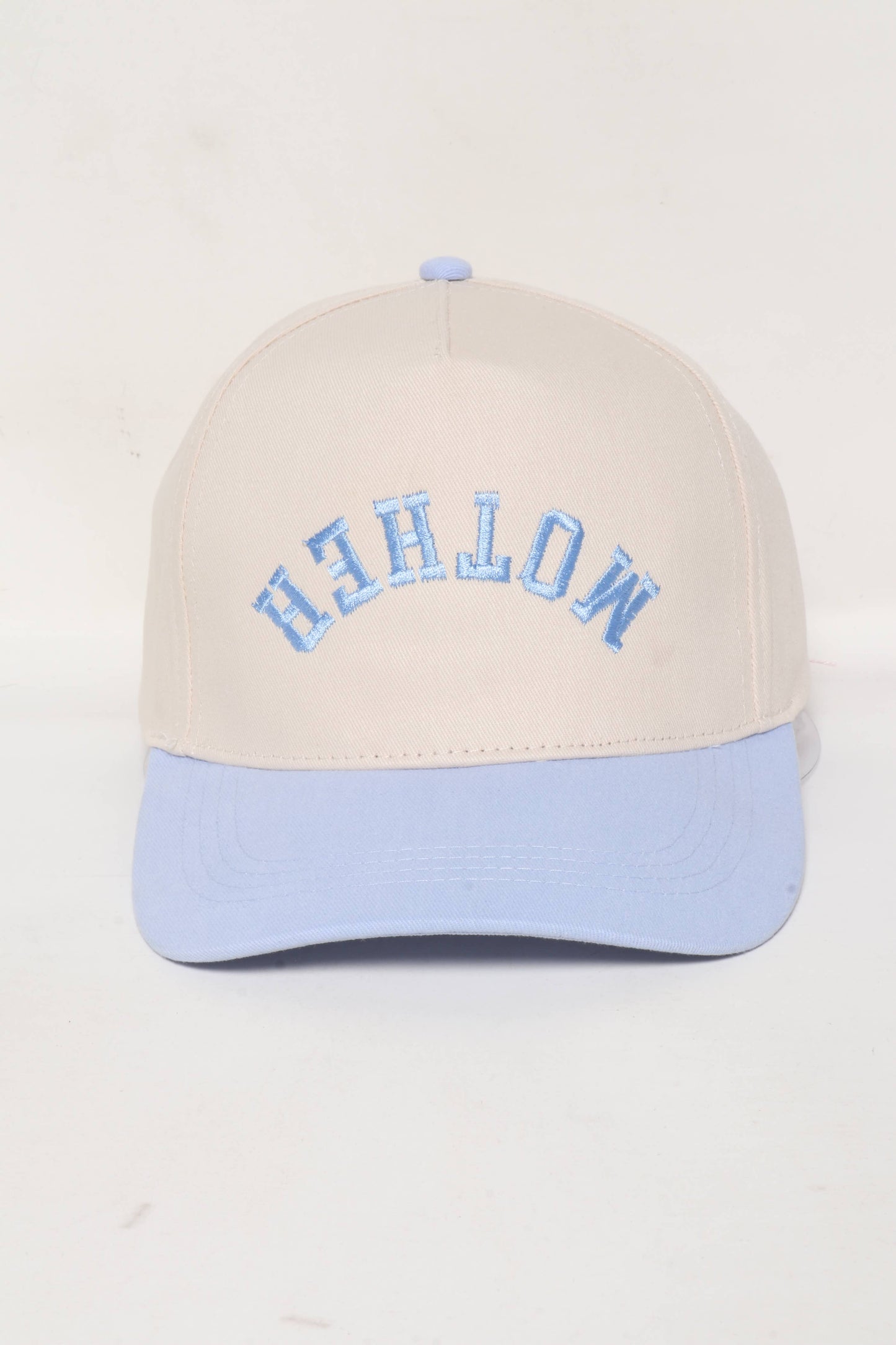 Mother Upside Down Embroidered Light Blue Hat