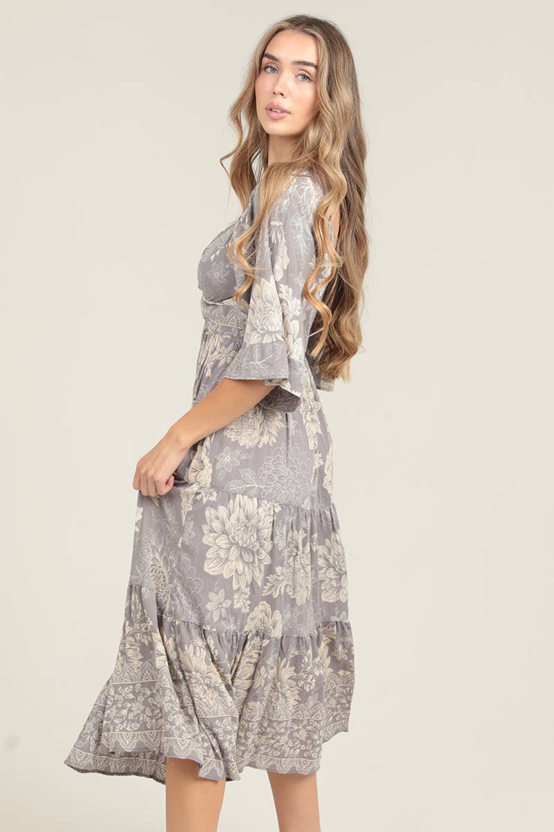 Sicily Grey Boho Dress