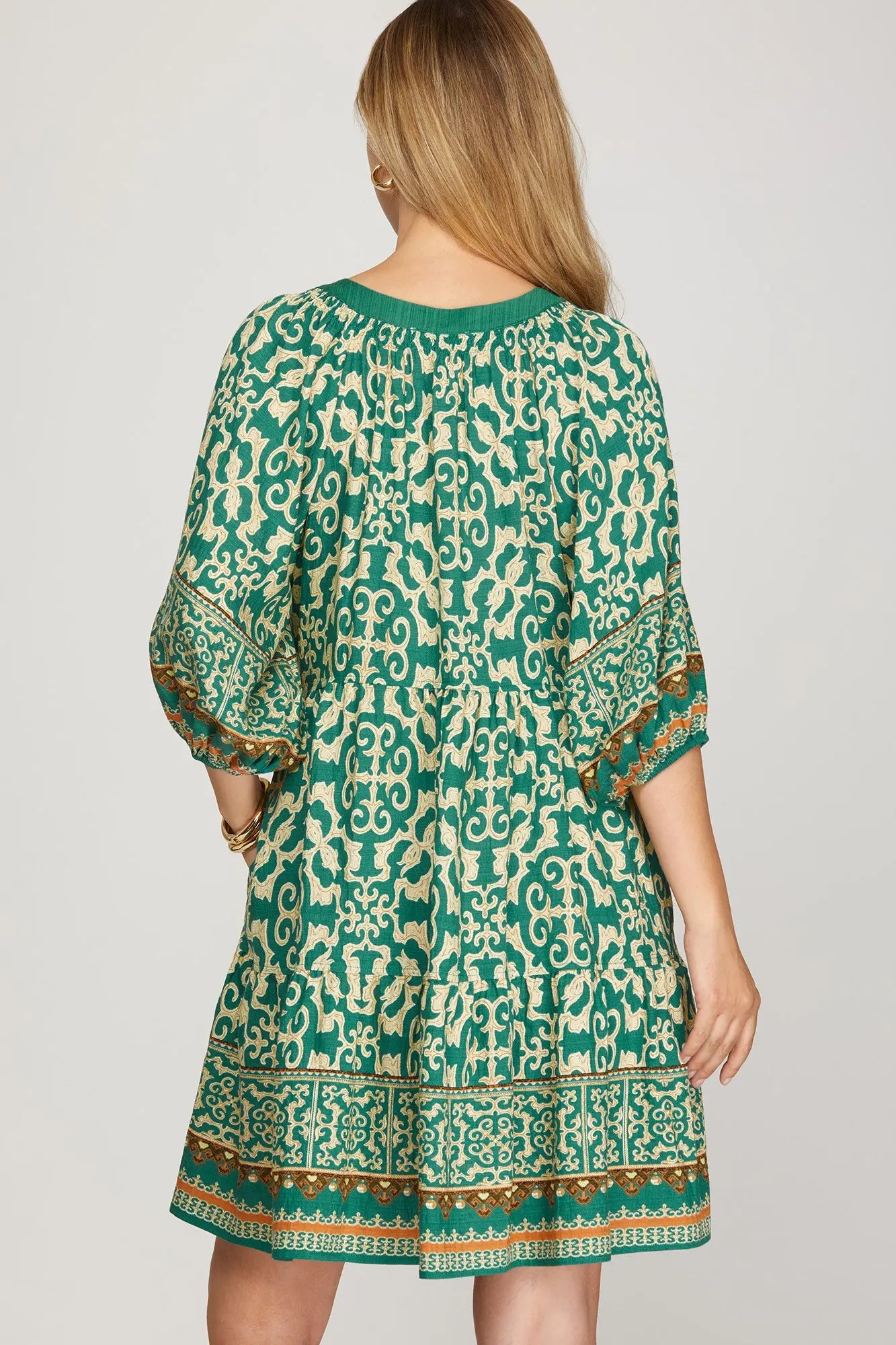 Pomona Boho Emerald Dress