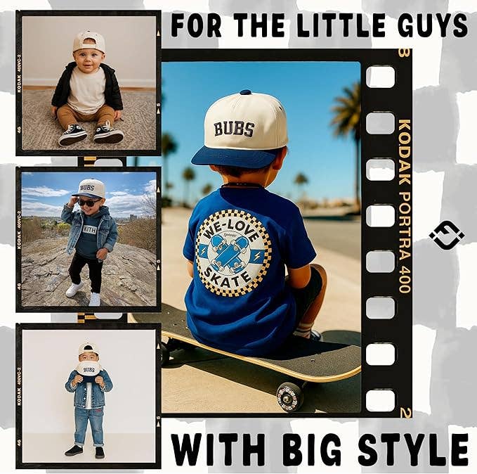 Boys Bubs Embroidered Navy Hat