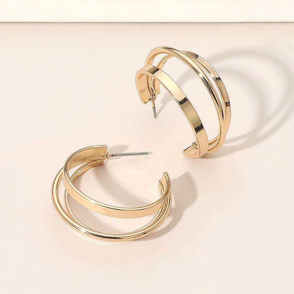 Palmer Split Hoop Gold Earrings