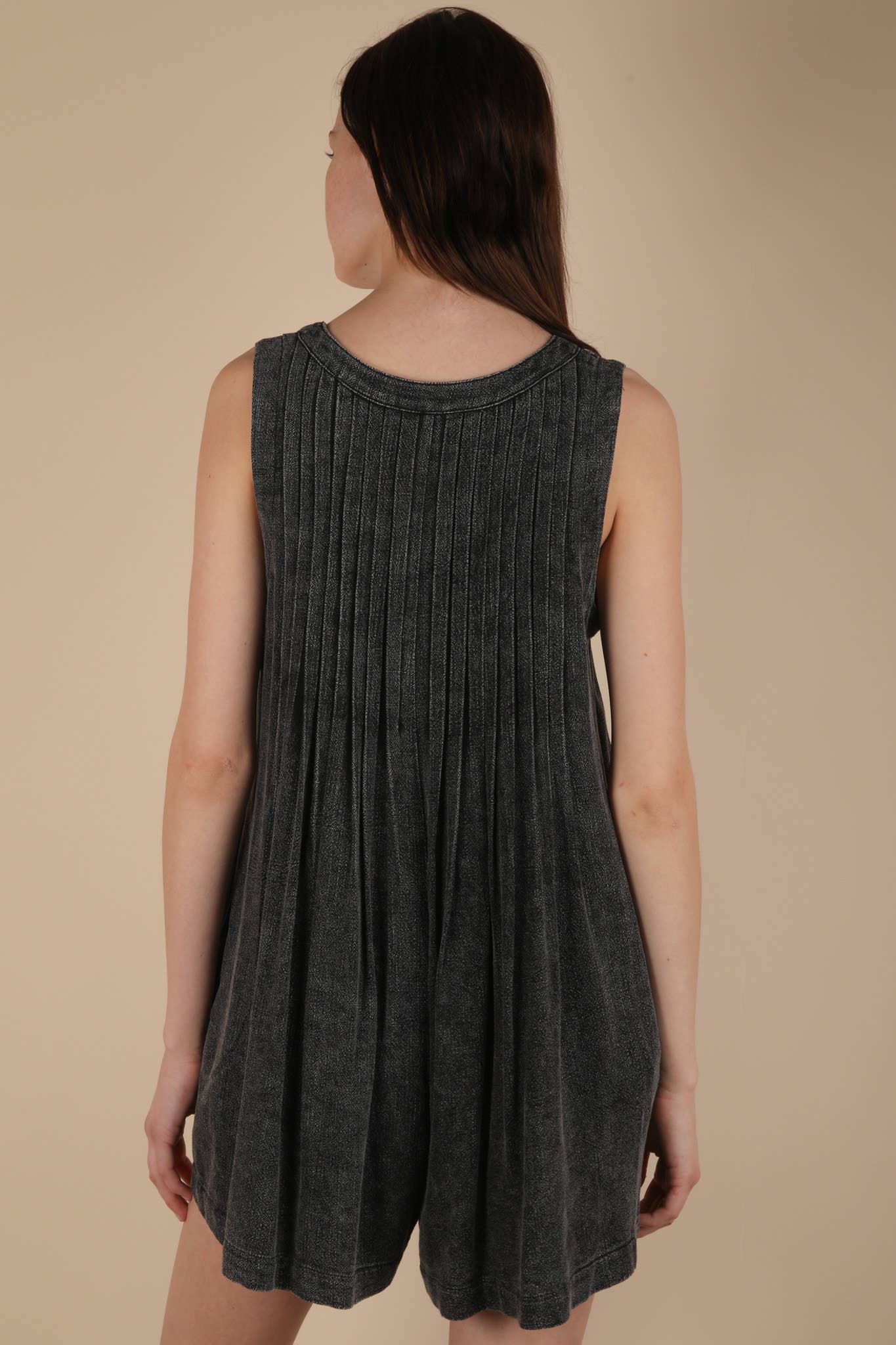 Oaklynn Pleated Linen Romper