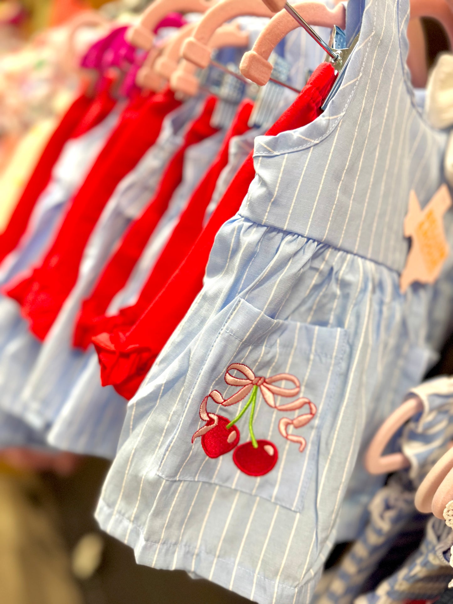 Girls Cherry Bow Tunic Set