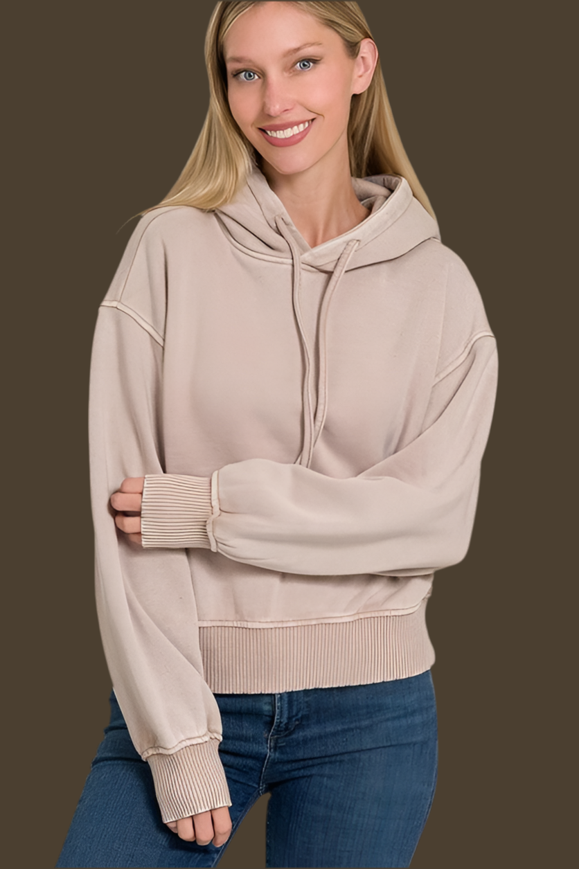 Armstrong Acid Wash Cropped Hoodie