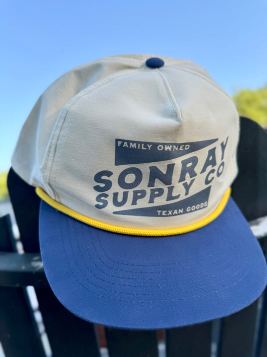 Sonray Mens Texan Goods Navy & Gold Fishing Hat