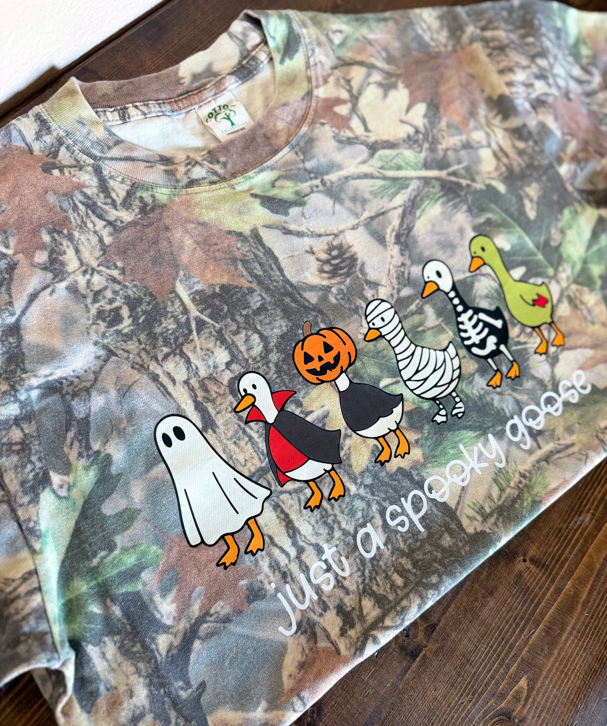 Spooky Goose Tree Camo Tee