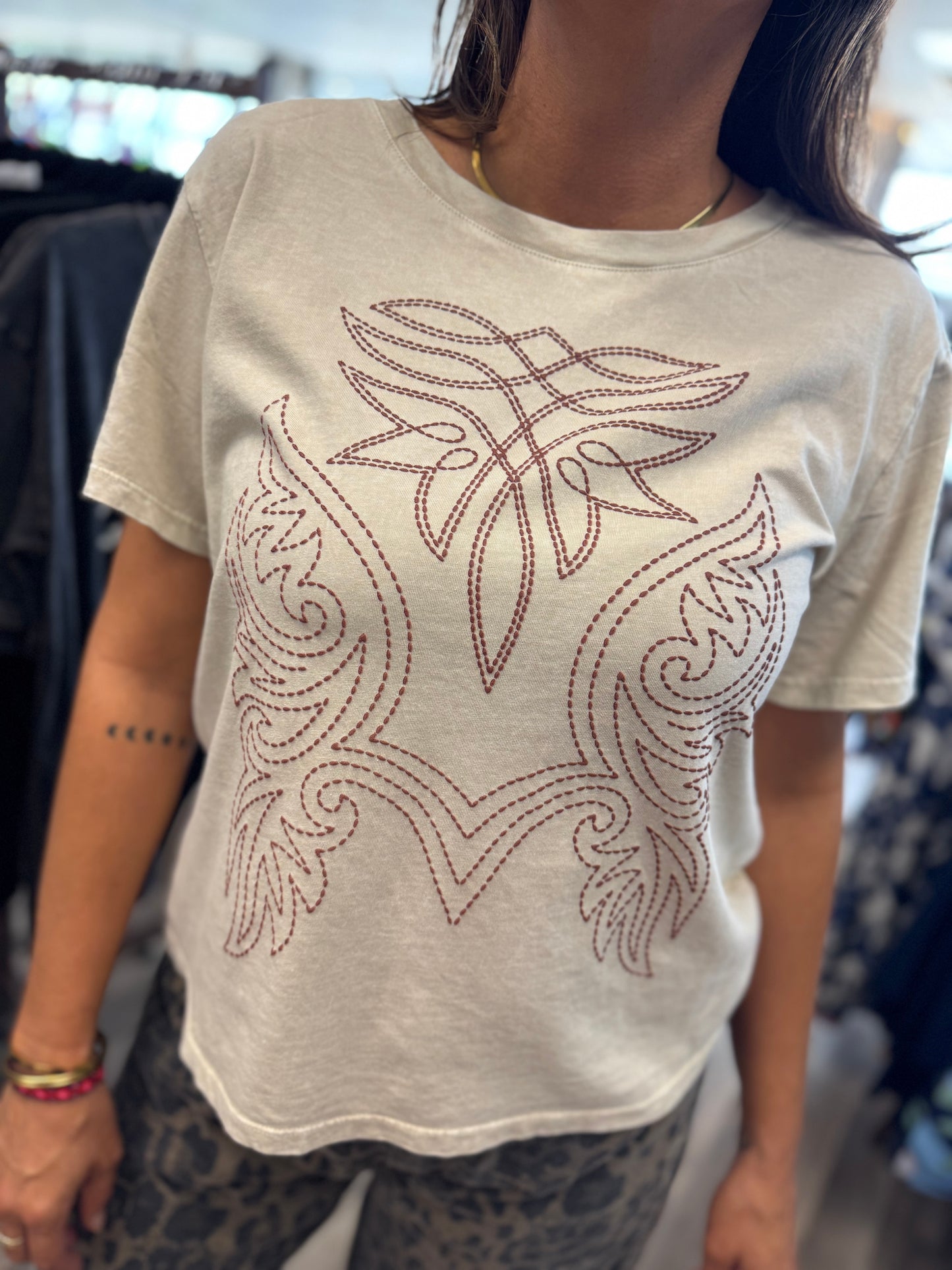 Cowboy Boot Stitch Mineral Tee