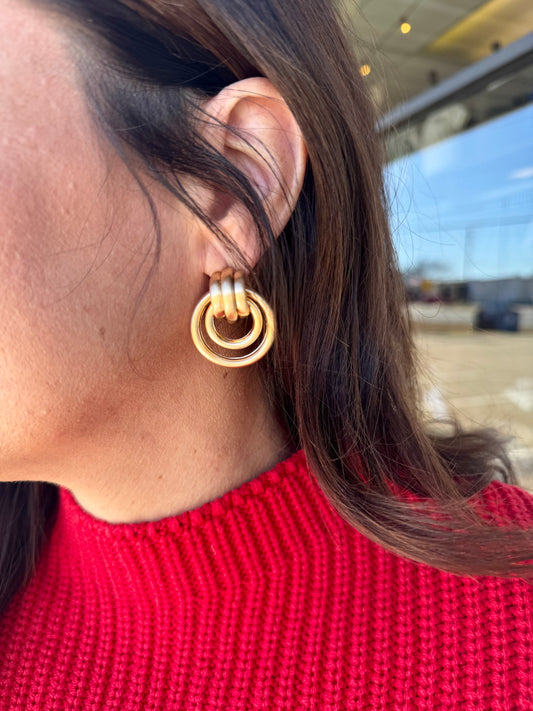 Dupont Layered Door Knocker Earrings