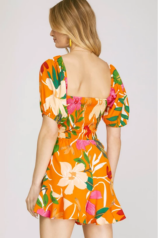 Althea Tropical Print Romper