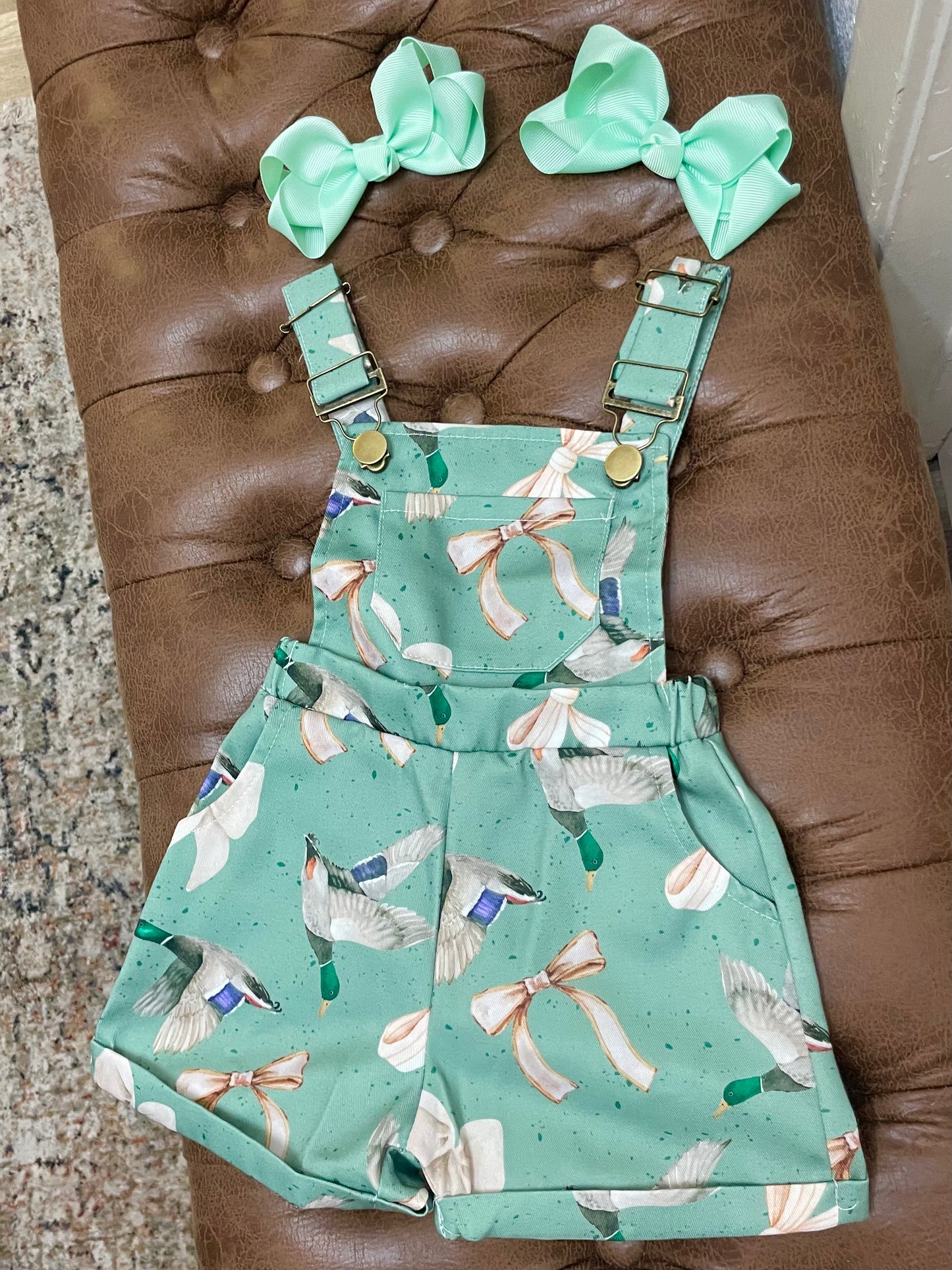 Baby/Toddler Girls Coquette Duck Overalls