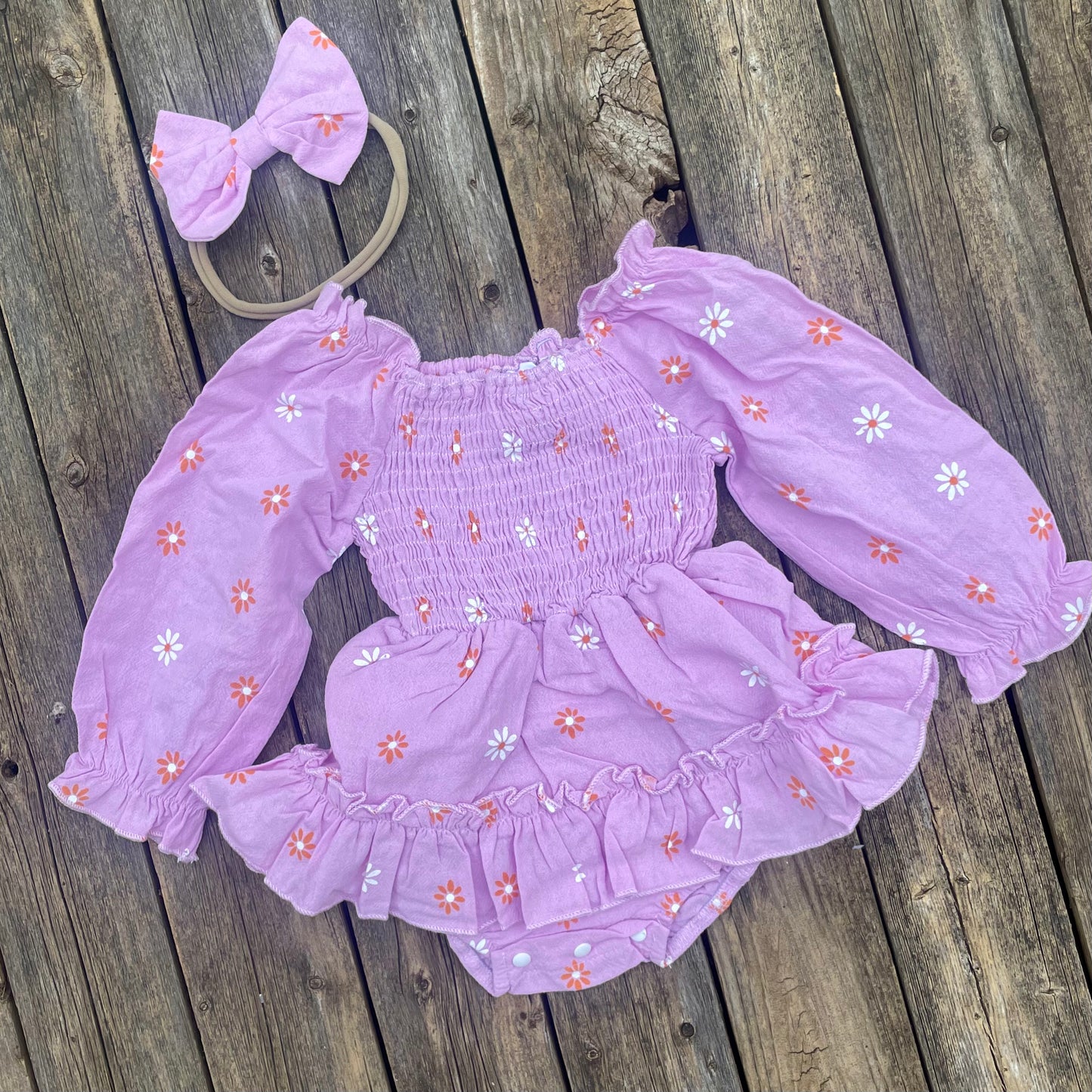Baby Girls Orchid Smocked Romper