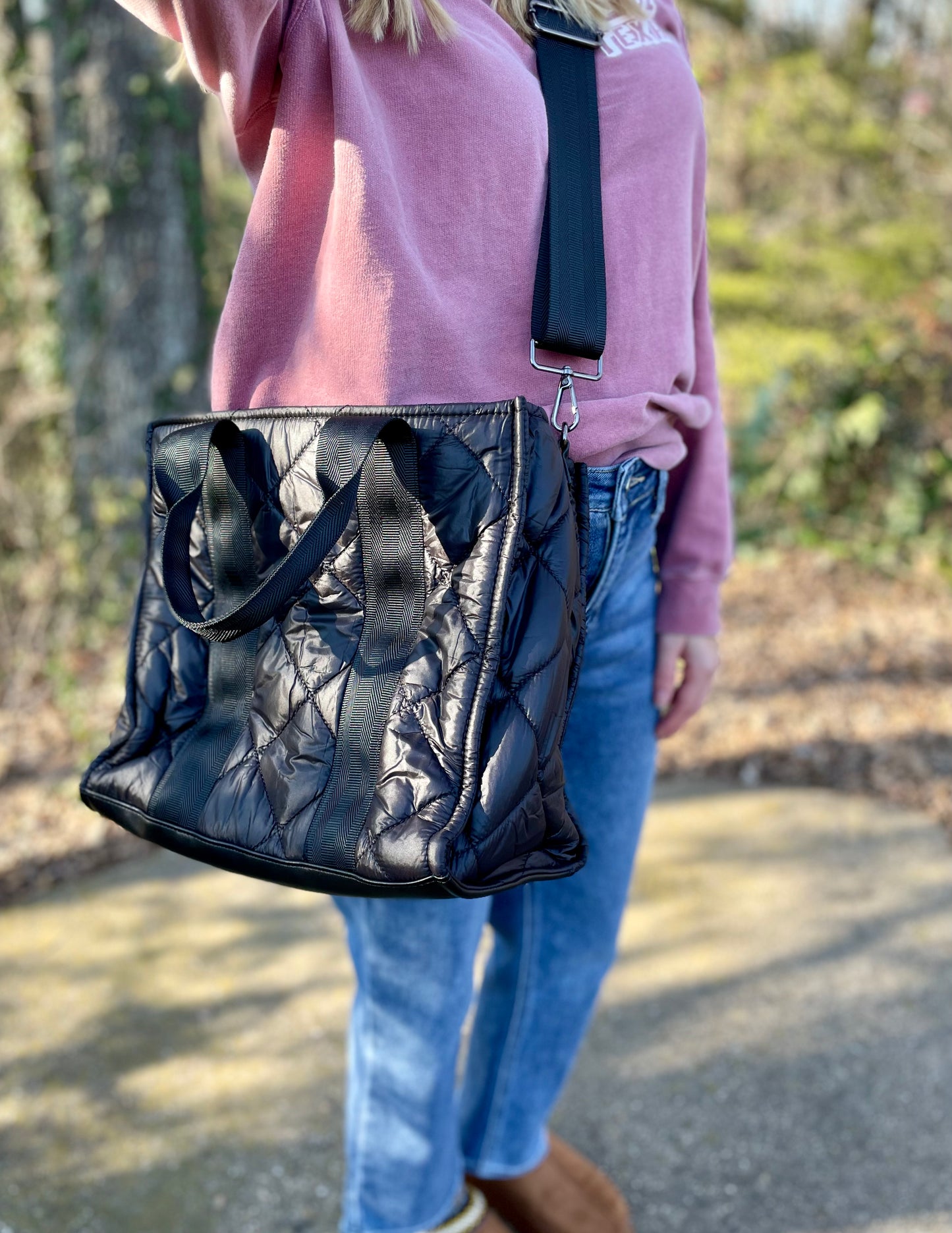Danica Quilted Tote Crossbody Bag