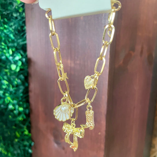 Lennox Cherry Bow Charm Chain Bracelets