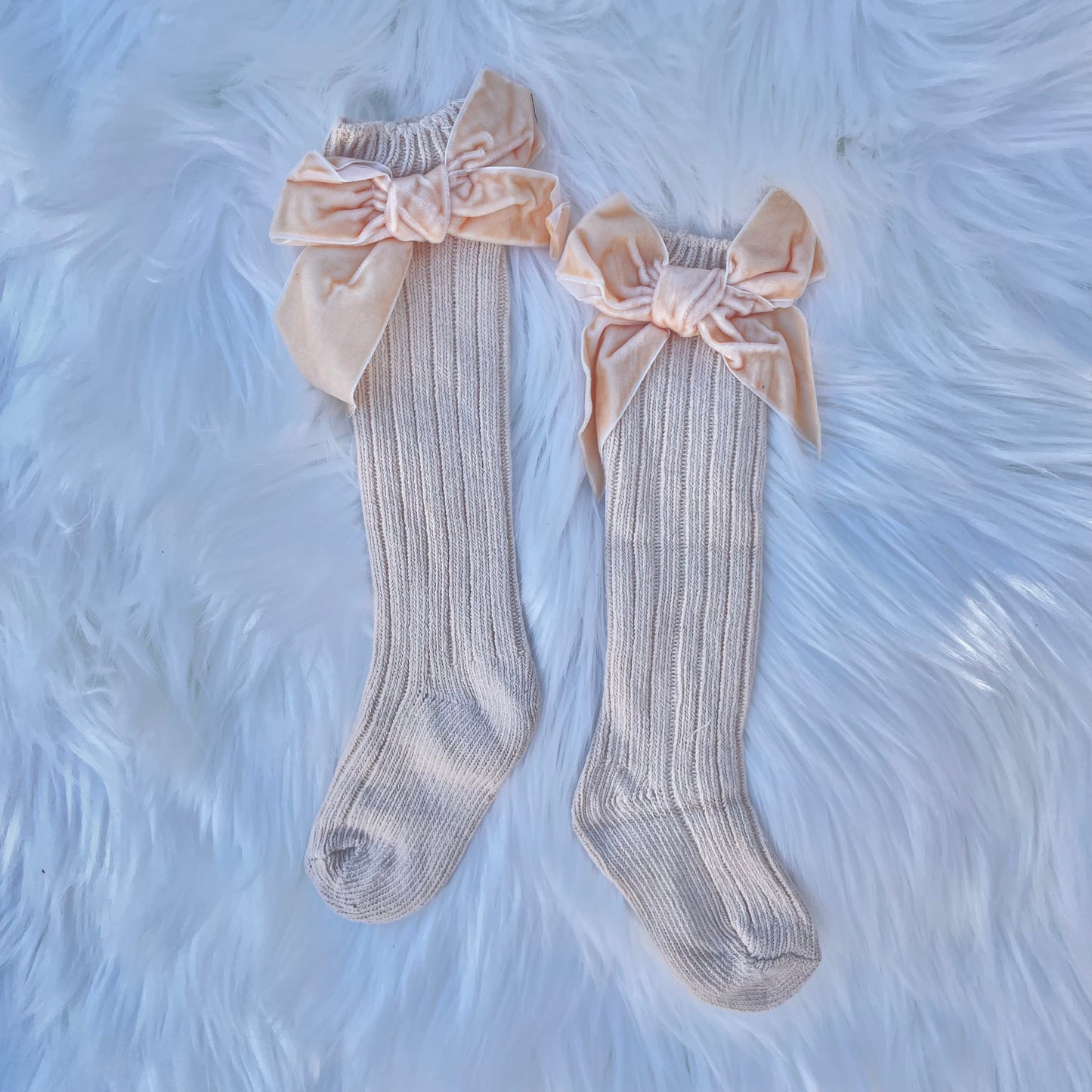 Baby Girls Velvet Bow Socks