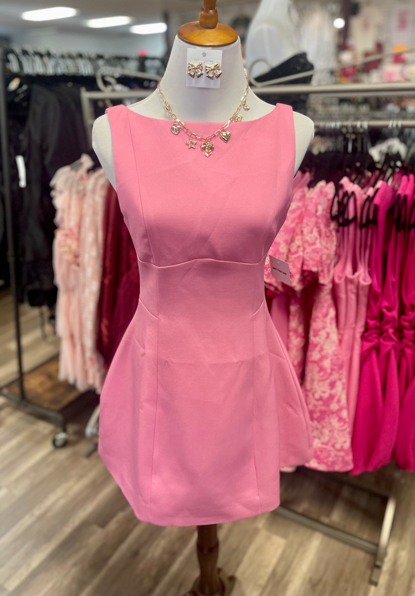 Charity Hourglass Candy Pink Dress