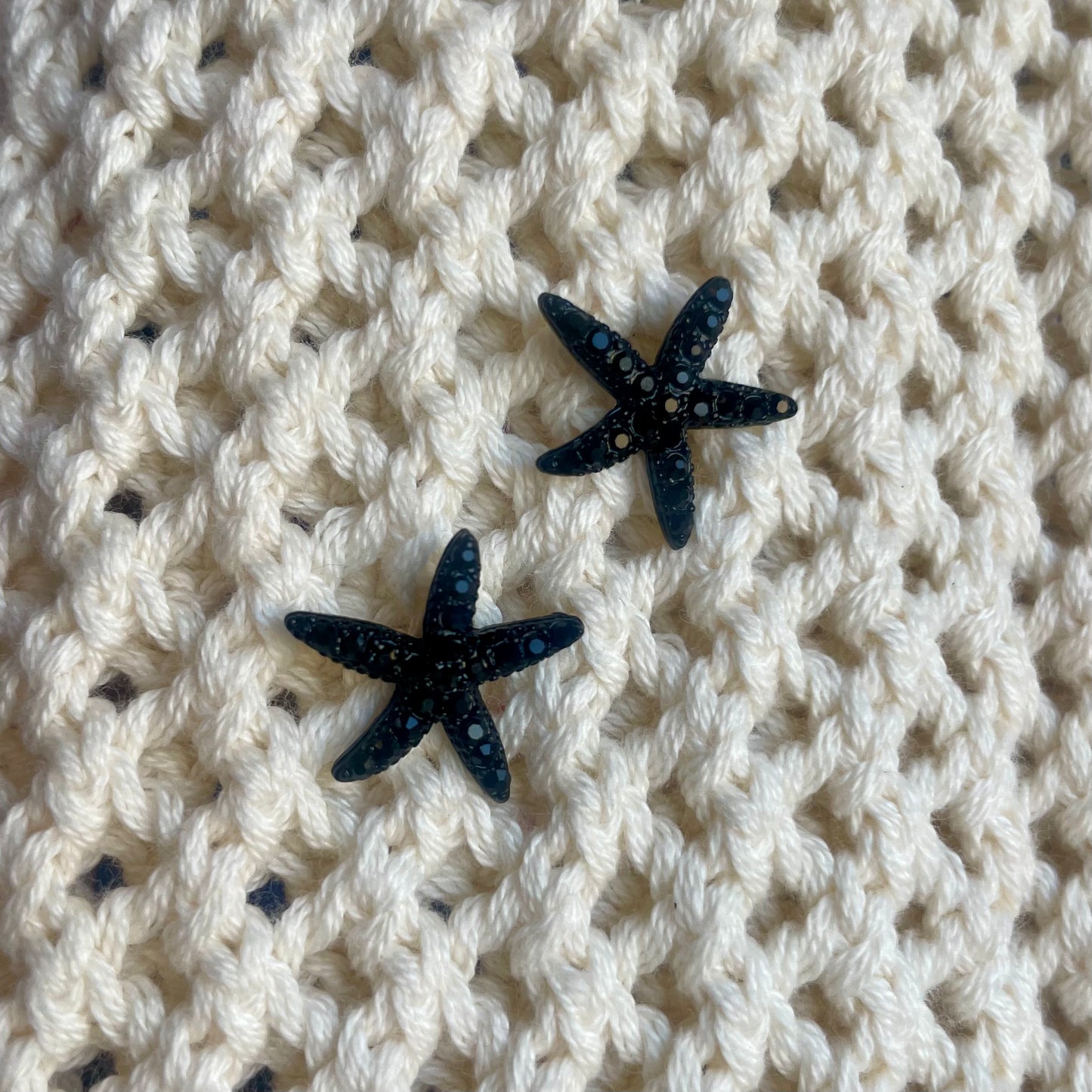 Delmar Crystal Starfish Jet Stud Earrings
