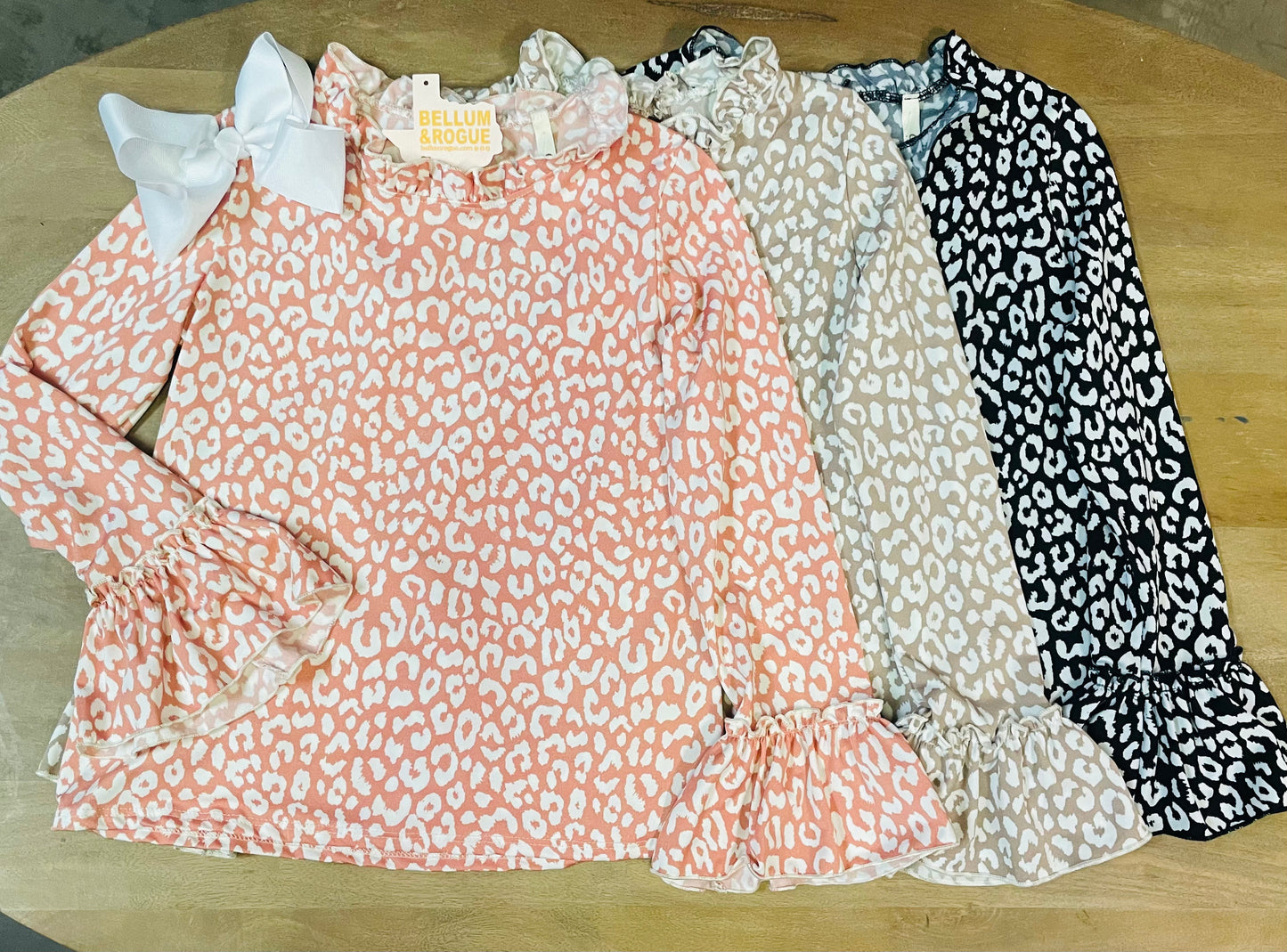 **SALE!!** Girls Leopard Ruffle Top