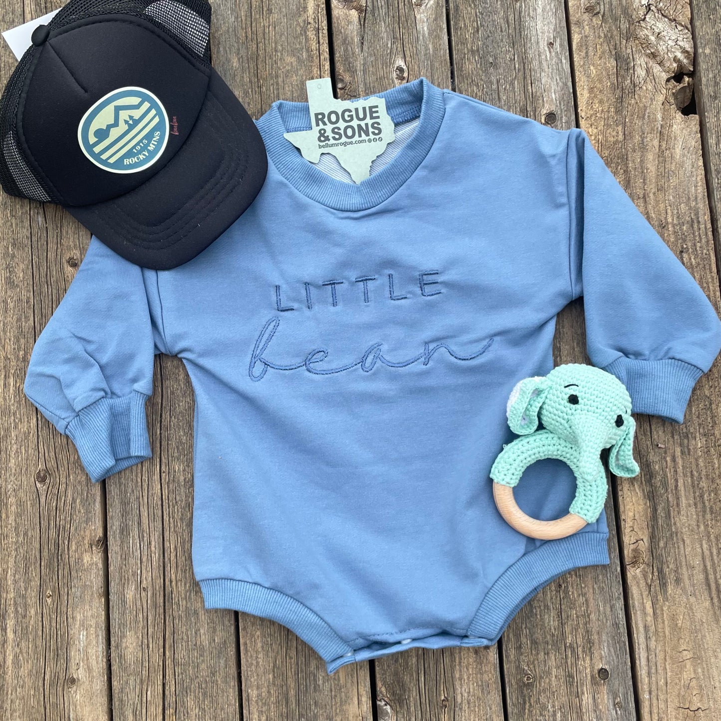 Baby Boys Blue Little Bean Onesie