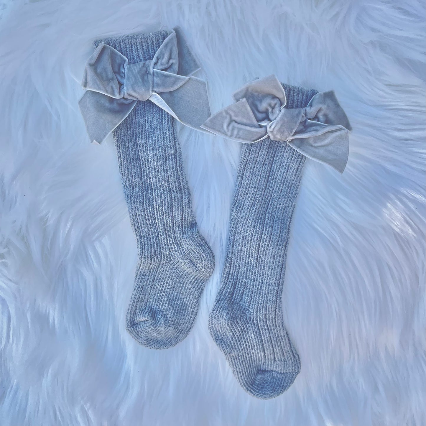 Baby Girls Velvet Bow Socks