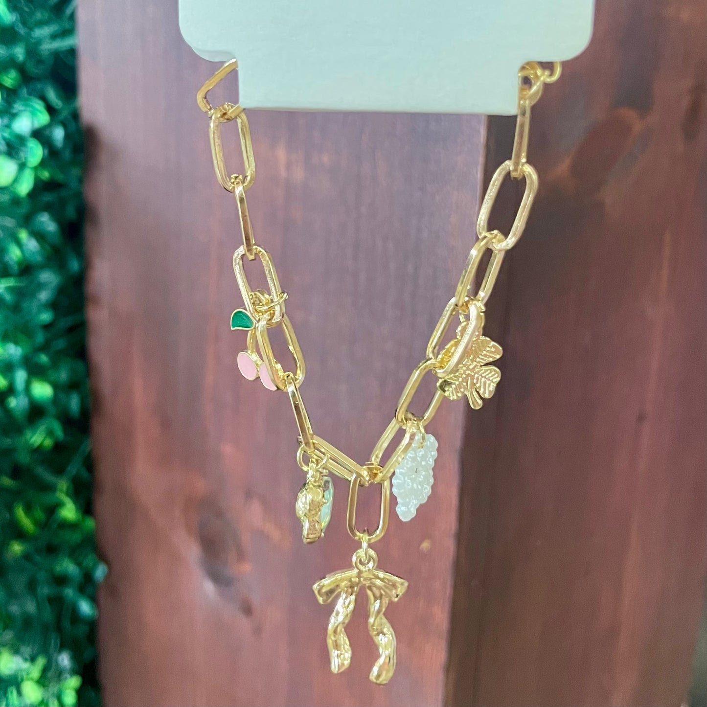 Lennox Cherry Bow Charm Chain Bracelets