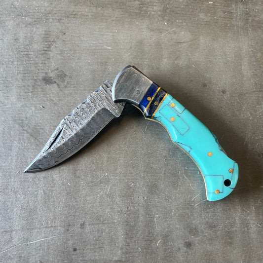 Titan Turquoise Knife & Leather Sheath