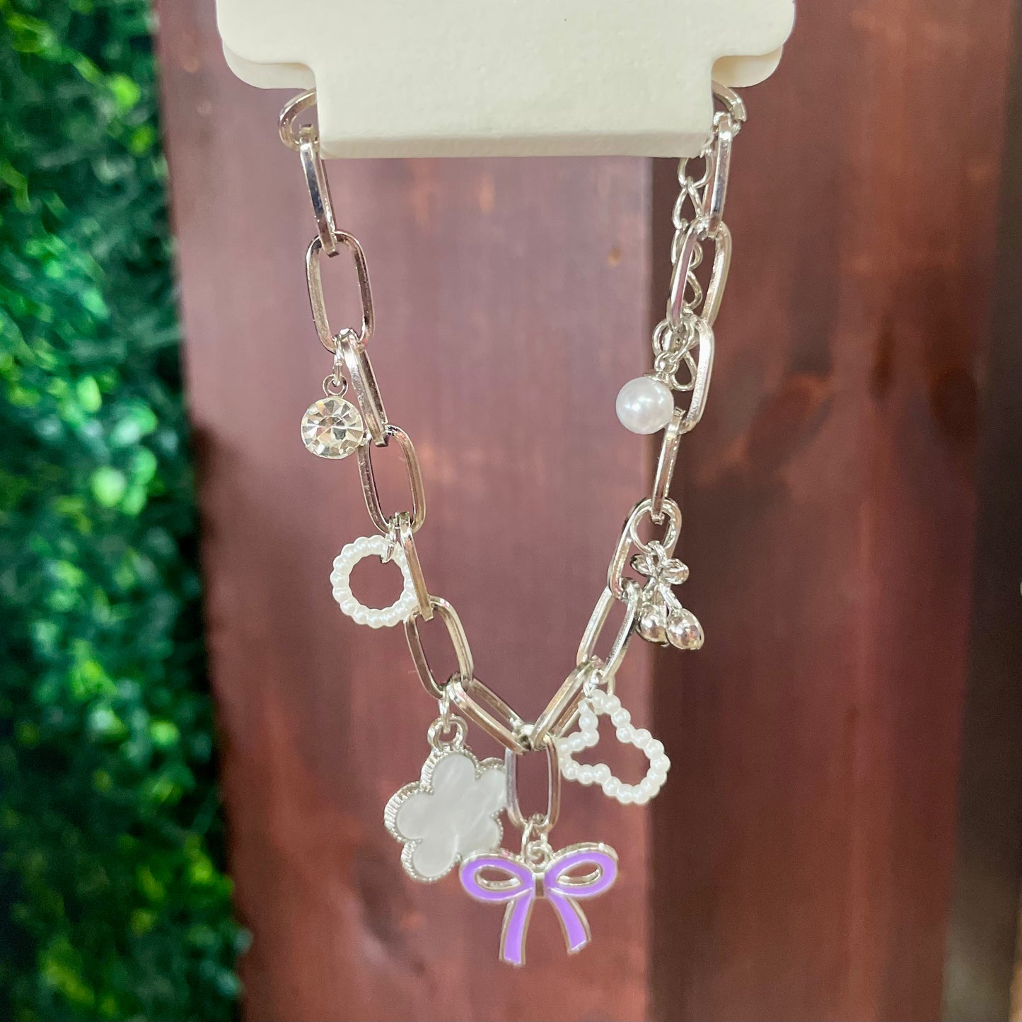 Lennox Cherry Bow Charm Chain Bracelets