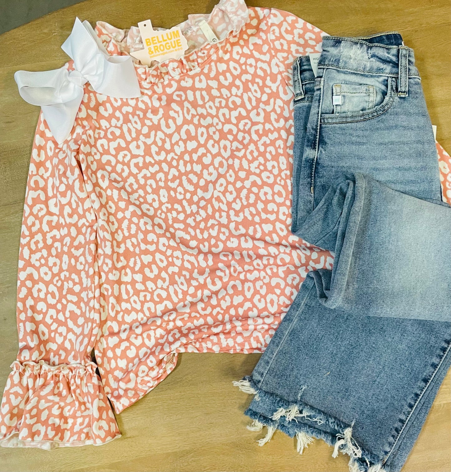 **SALE!!** Girls Leopard Ruffle Top