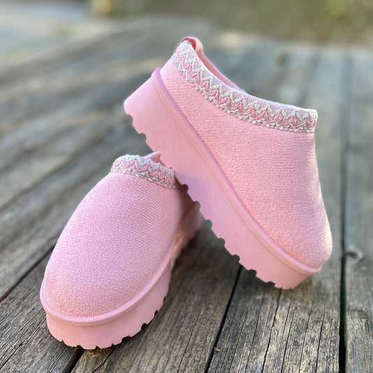 Girls Solid Suede Platform Slides