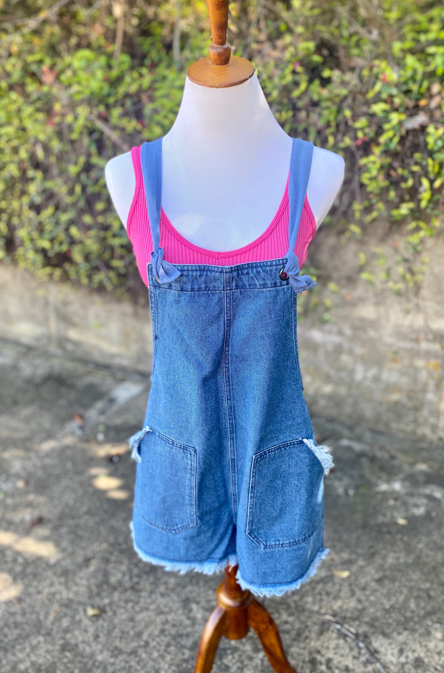 **SALE!!** Cascade Knot Strap Frayed Romper (Size Large)