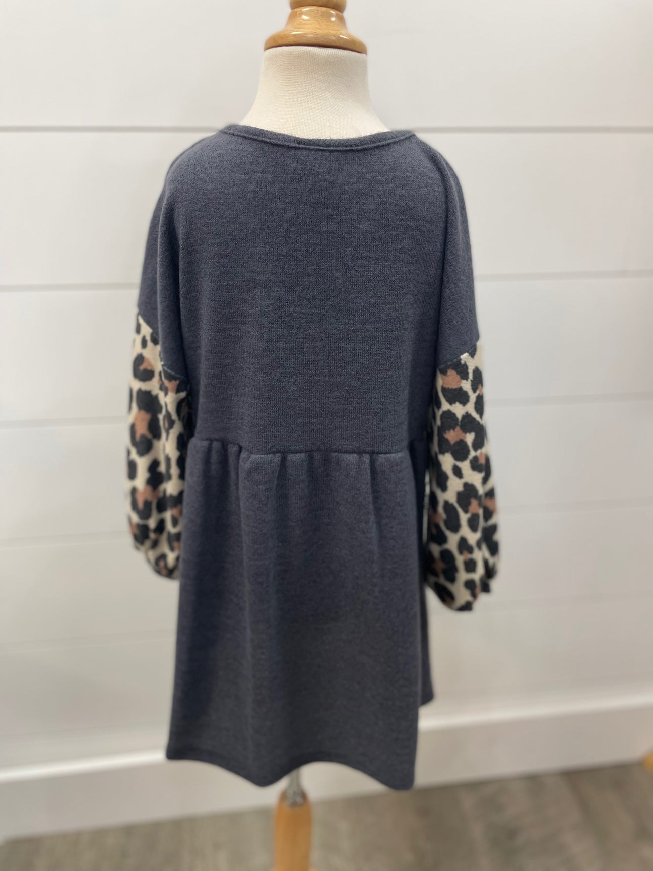 Girls Linden Leopard Sleeve Dress
