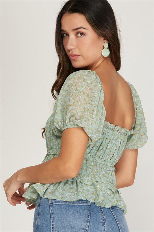 Ramona Vintage Floral Crop Top