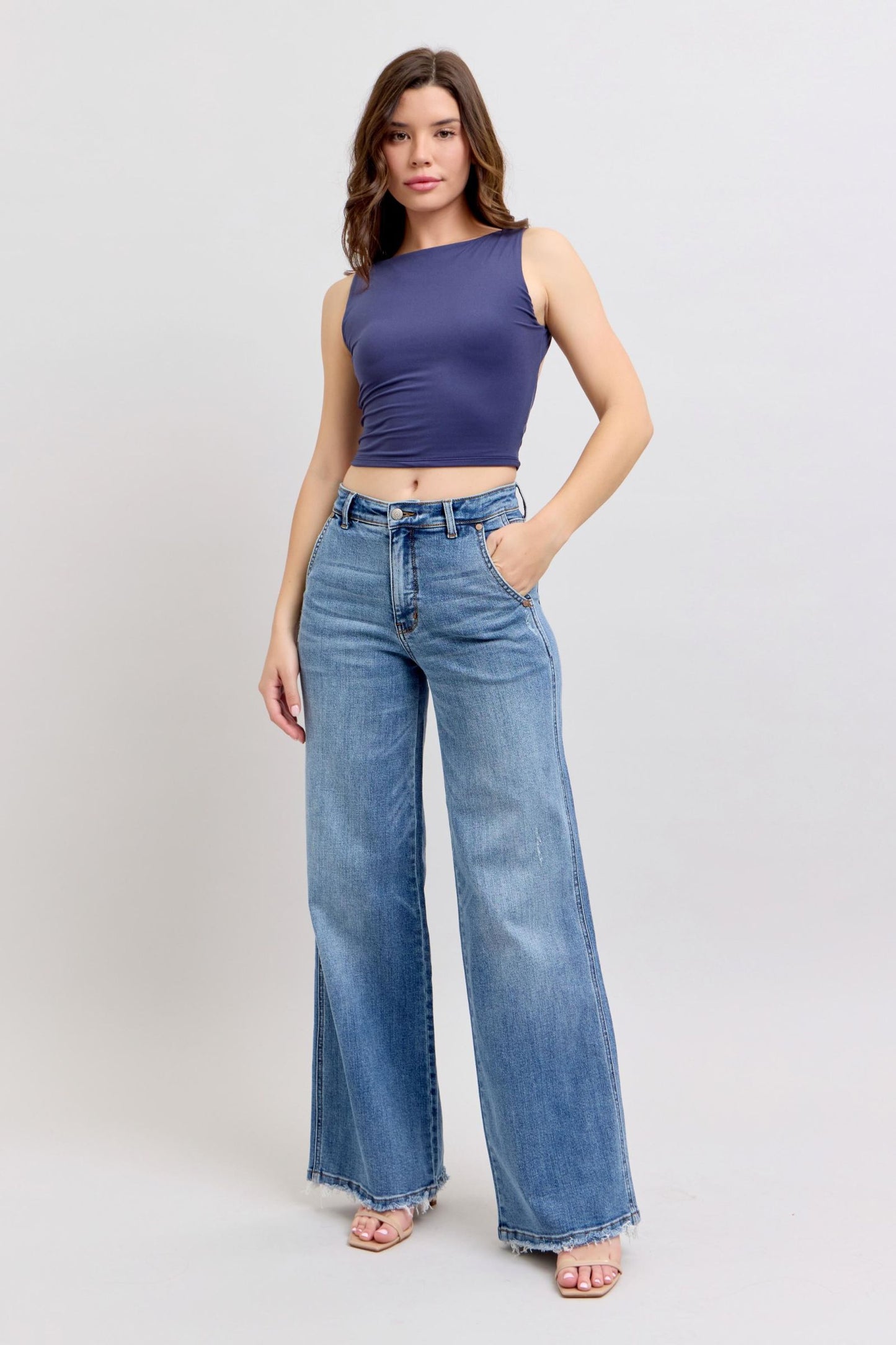 Judy Blue Plainview Retro Wide Leg Jeans