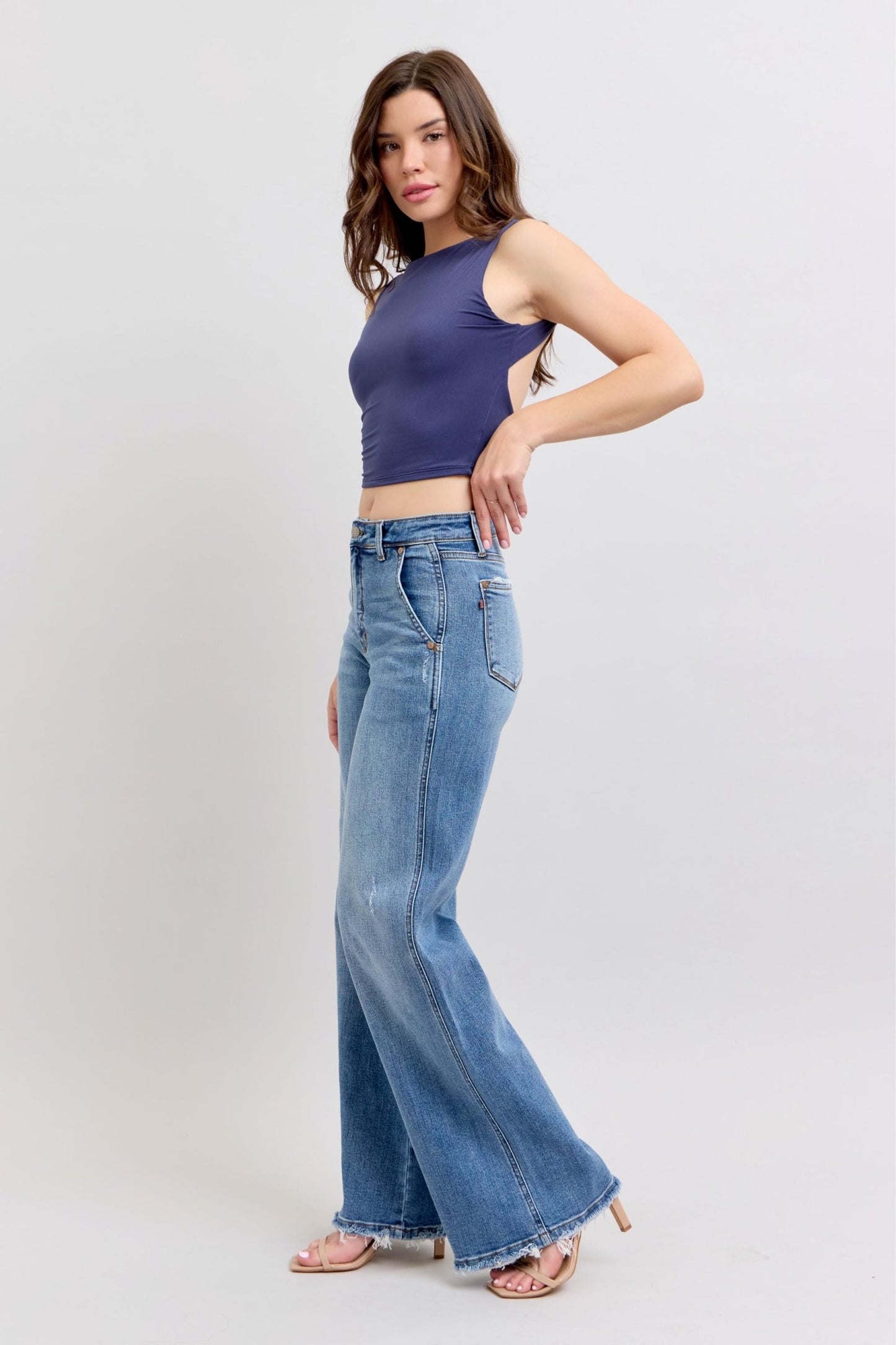 Judy Blue Plainview Retro Wide Leg Jeans