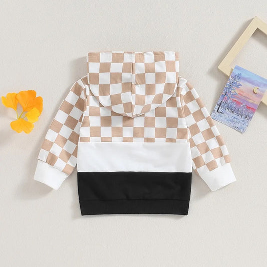 **SALE! Boys Checkered Quarterzip Hoodie