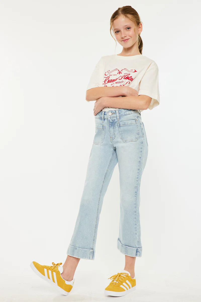 Girls Kancan Evie Crop Flare Jeans