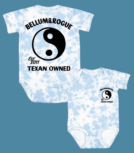 Girls Icon Series YinYang Blue Tie Dye Store Logo Tee