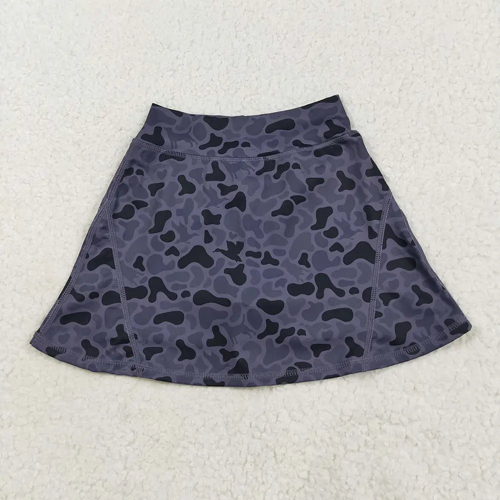 Girls Duck Camo Black Skort