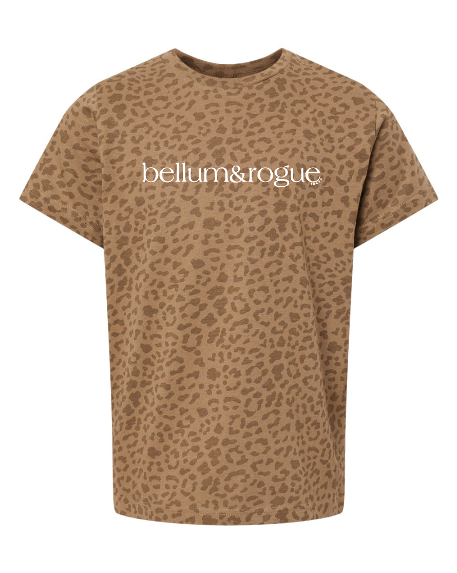 Girls Leopard Simple Logo Tee