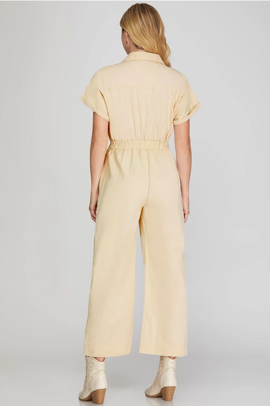 August Khaki Jumpsuit