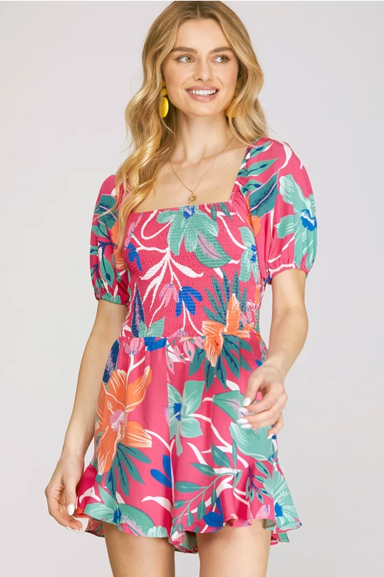 Althea Tropical Print Romper