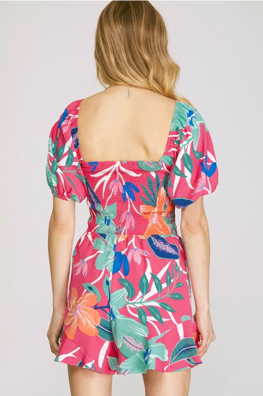 Althea Tropical Print Romper