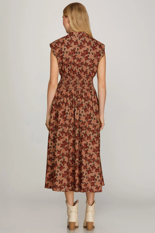 Perry Floral Zip Dusty Rose Dress