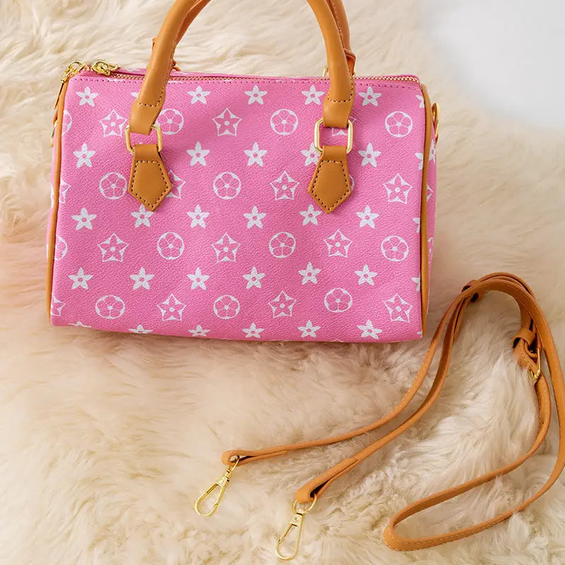 Girls Floral Cylinder Pink Bag