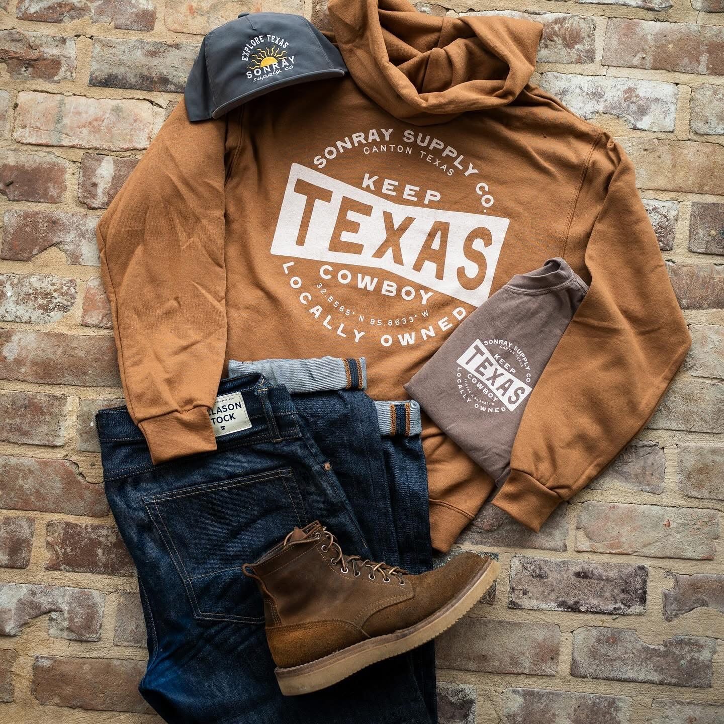 Sonray Keep Texas Cowboy Pecan Hoodie