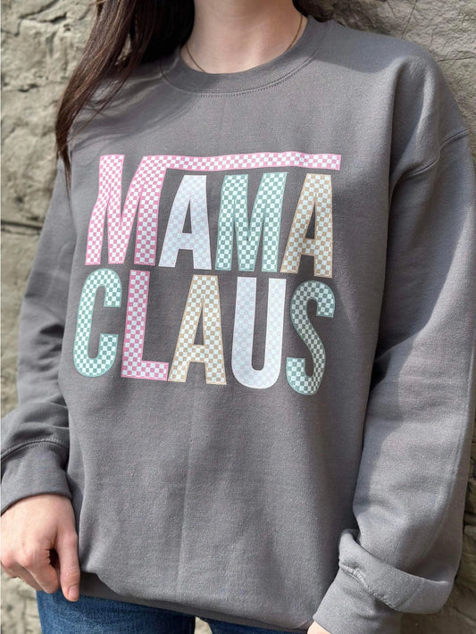 **SALE!!** Checkered Mama Claus Sweatshirt (Size Small)