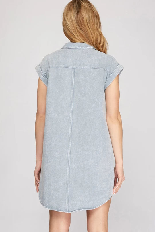 Sandoval Denim Buttondown Light Blue Dress