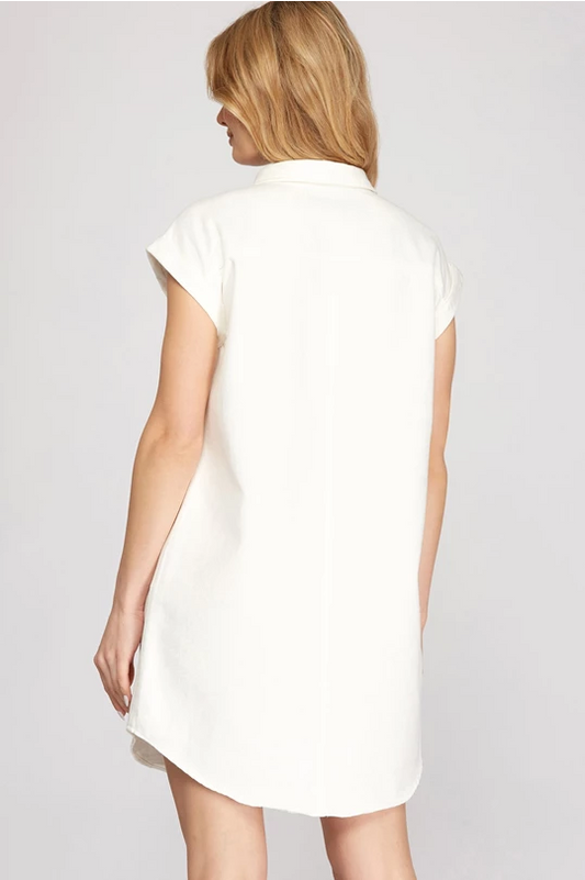 Sandoval Denim Buttondown Ivory Dress