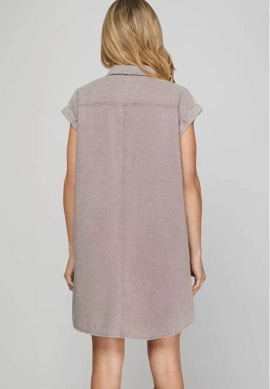 Sandoval Denim Buttondown Dove Dress