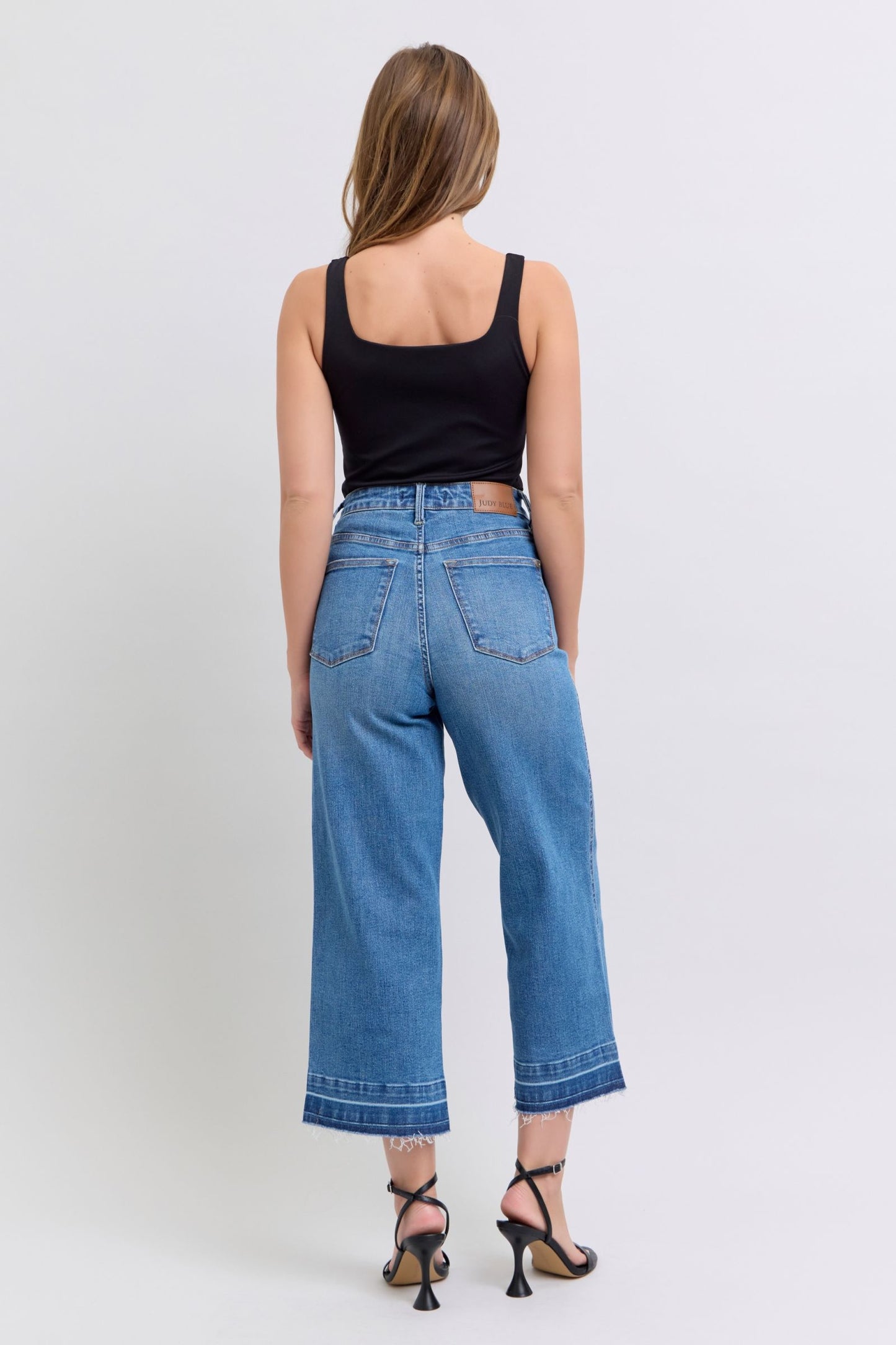 **SALE!** Judy Blue Walworth Tummy Control Crop Wide Jeans